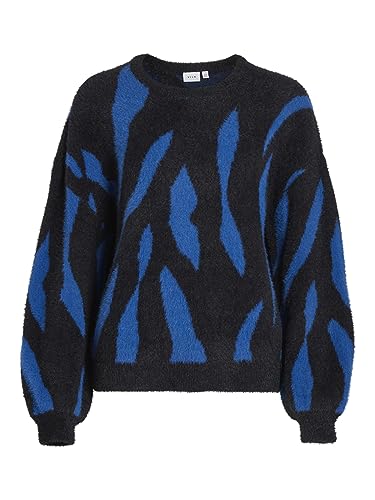 Vila Juli Jaquard L/S Knit Top -Noos, czarny, S
