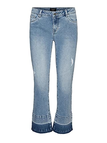 VERO MODA Damskie dżinsy VMSHEILA MR Kick Flare FD GU3173, spodnie męskie, niebieski (Dedium Blue Denim), L/32, niebieski (medium blue denim), 32W / 32L
