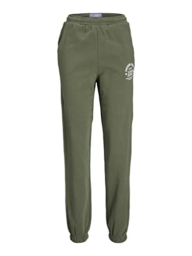 JACK & JONES Damskie spodnie dresowe Jjxx Jxbianca Hw Relaxed Vint Sweatpants Sn do biegania, Four Leaf Clover/Print:denim Dept, L
