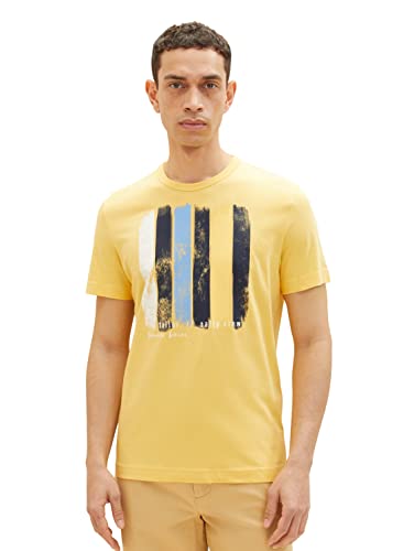 TOM TAILOR Koszulka męska 1036328, 16719-Corn Yellow, XXL, 16719 - żółty kukurydziany, XXL