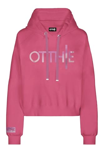 OTTHIE, Damska bluza z kapturem z dekoracyjnym logo, kolor fuksji, rozmiar L, fuksja, L