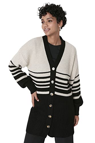 Trendyol Kobiety skromne regularne podstawowe dzianina z dekoltem w serek skromne kardigany, czarny, XL, Czarny, XL