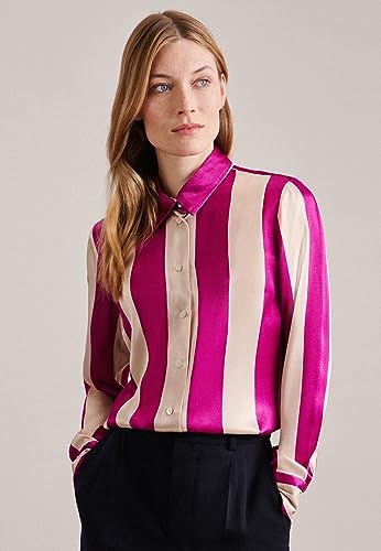 Seidensticker Damska bluzka - modna bluzka - Regular Fit - kołnierz koszuli - długi rękaw - 100% wiskoza, Rosa, 38