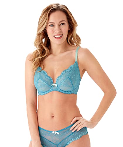 Gossard Damski biustonosz Superboost niewyściełany plunge, niebieski ocean, 34E, Błękitny ocean, 75F