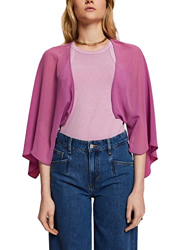 Esprit Collection Szyfonowy kardigan w stylu szalowym, fioletowy, S