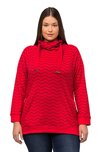 Ulla Popken Damska bluza z drapażowym kołnierzem, paprykarot, 50-52