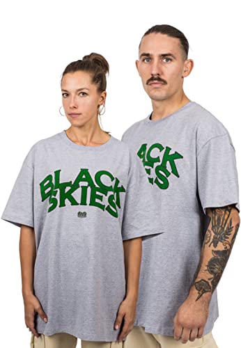 Blackskies Bluzka z kapturem o wadze ciężkiej Oversize | Streetwear Luxury Sweers Men's Ladies Sweter Sweter z stadem, Koszulka Szary-Grün, XL