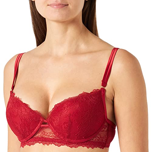 women'secret Damski biustonosz push-up, czerwony/koralowy, 75C, Czerwony/koralowy, 75C