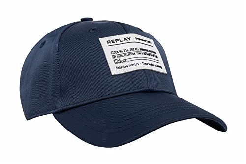 Replay Męska czapka baseballowa AM4306, 520 DK Indigo Blue, UNIC, 520 Dk Indigo Blue, jeden rozmiar