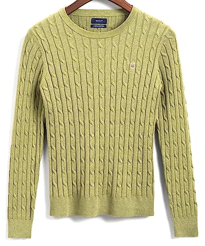 GANT Damski sweter ze stretchem Cotton Cable z dekoltem w kształcie litery C, Deep Lichen Green, XXL