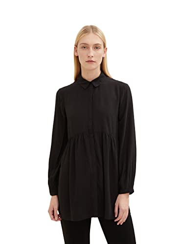 TOM TAILOR Damski Bluzka w długim stylu 1034027, 14482 - Deep Black, 46