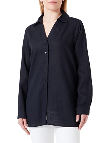 Gerry Weber Bluzka damska z podwijanym ramieniem, z długim rękawem, z mankietami, bluzka z długim rękawem, jednokolorowa, grantowy, 46