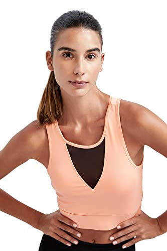 DeFacto Bralette koronkowy biustonosz damski - miękki i oddychający biustonosz (koralowy, XL), koralowy, XL