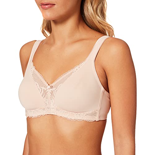 Triumph Damski nowoczesny koronkowy + bawełniany biustonosz N, Neutralny beżowy, 85B