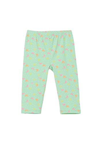 s.Oliver Dziewczęce legginsy Capri z nadrukiem na całej powierzchni, Zielony 73a4, 116 cm
