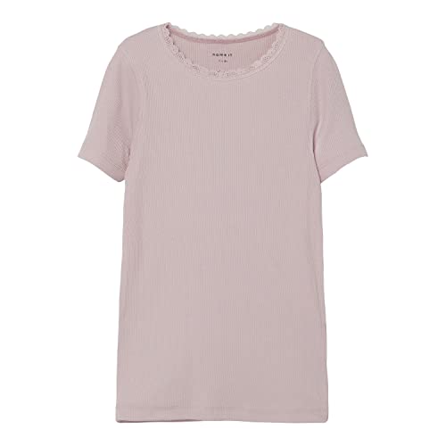 NAME IT Koszulka dziewczęca Nkfkab Ss Slim Top Noos, Violet Ice, 122/128 cm