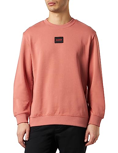 HUGO Sweter męski, Średni, różowy, 665, M