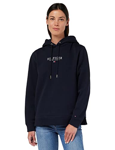 Tommy Hilfiger Damska bluza z kapturem Hilfiger LS polarowa bluza z kapturem, pustynne niebo, XS, Pustynne niebo, XS