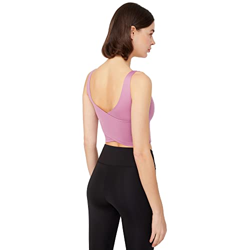 LOS OJOS Crop Tops damski biustonosz sportowy, średni, z wyściełanym biustonoszem, tank top dla kobiet, welon do storczyków, L