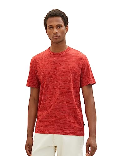 TOM TAILOR Męski T-shirt w stylu spacedye, 32436-Velvet Red Soft Spacedye, XL