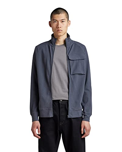G-STAR RAW Męska koszula z logo Tape cb Tweeter z suwakiem, niebieska, L, niebieski, L