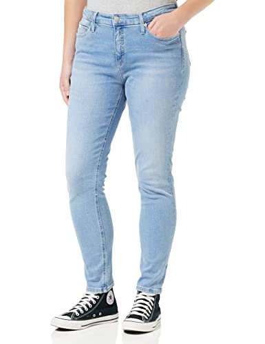 Calvin Klein Jeans Damskie spodnie skinny ze średnim stanem, Dżinsowa lekka, 33W / 34L