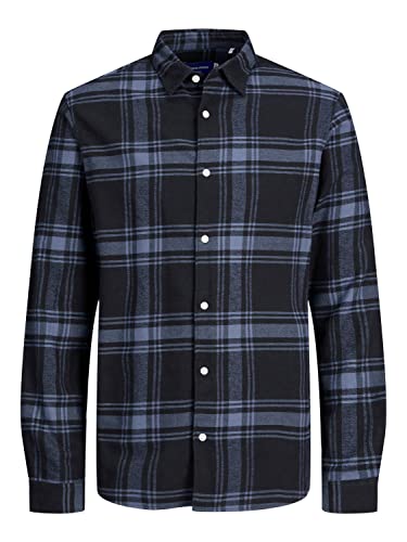 JACK & JONES PLUS Męska koszula w kratkę Jorjoshua Ls Pls, Ciemnogranatowy, 3XL