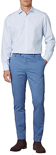 Hackett London Spodnie męskie C Chino Kensington, niebieski (stalowy niebieski), 34W / 32L