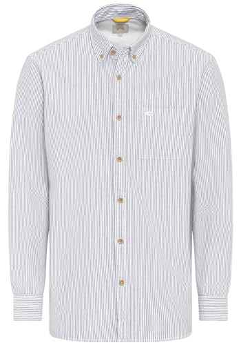 camel active Męska koszula z długim rękawem Oxford, czarny, XL