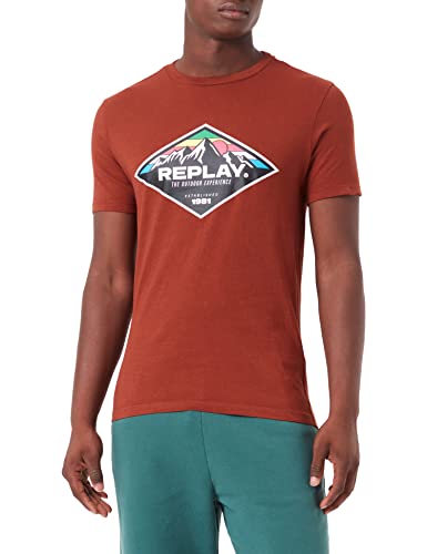 Replay Męski T-shirt M6299, 324 Rust, S