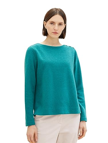 TOM TAILOR Bluza damska, 32402 - Ever Green Melange, XL