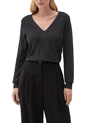 s.Oliver BLACK LABEL Damski sweter z dzianiny, szary/czarny, 42
