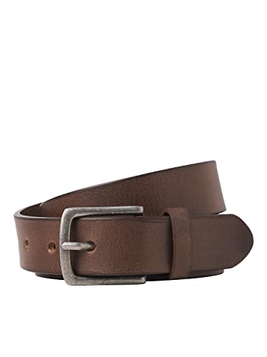 JACK & JONES Jacian Leather Belt pasek skórzany Mężczyźni, brązowy kamień, 90