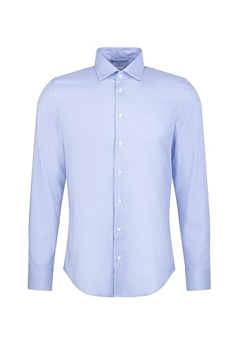 Seidensticker Męska koszula slim fit z długim rękawem, jasnoniebieski, 44