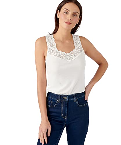 Damart Damski jedwabisty tank top bielizna, złamana biel, 48