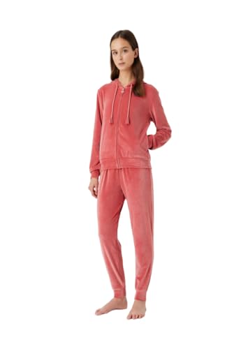 Emporio Armani Damska kurtka Chenille Full Zip Jacket+Pants (2 sztuki), Cynamon, M