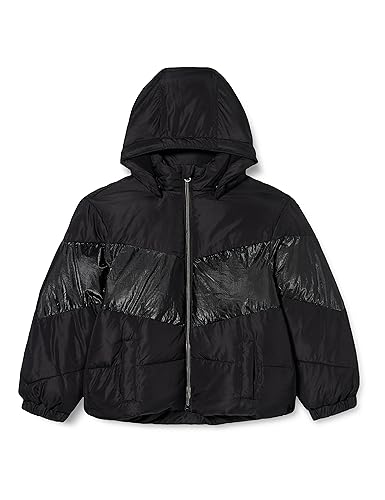 NAME IT Dziewczęca kurtka puchowa NKFMILLE Block FOIL NOOS kurtka buforowa, czarna, 134, Schwarz, 134 cm