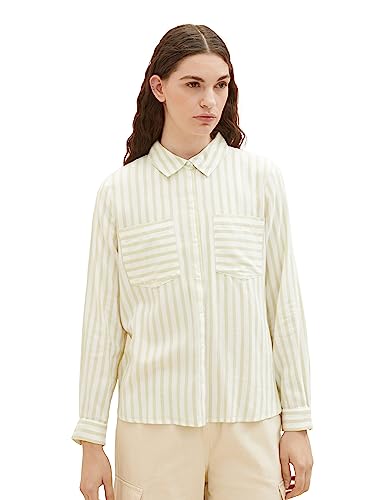 TOM TAILOR Denim Bluzka damska, 33814 - zielony biały pasek, XS