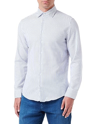 Seidensticker Męska koszula slim fit z długim rękawem, niebieski, 44