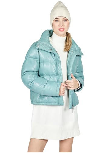 Freaky Nation Damska kurtka skórzana In The Sky-FN, Mineral Blue, L, Mineral Blue, L