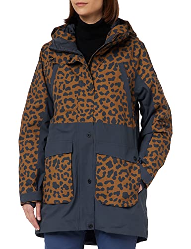 4F Damska kurtka snowboardowa Kuds002 Jeans, Brown Allover, XS, Brown Allover
