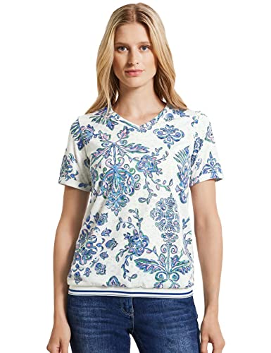 Cecil Damska koszulka z krótkim rękawem z nadrukiem, Vanilla White, L