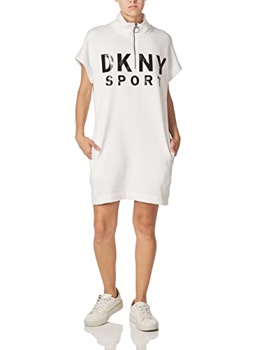 DKNY Damska sportowa sukienka z logo na co dzień, biały, M
