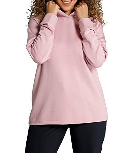 Ulla Popken Damska bluza z kapturem, melanżowa bluza z kapturem, długi rękaw, otwór na kciuk, Nighttime Lilac, 42 duże rozmiary