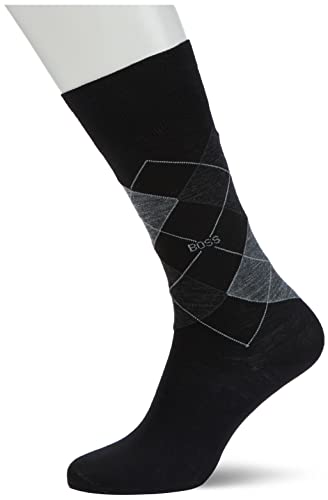 BOSS Męskie skarpety John RS Argyle WO Black1, 43-46