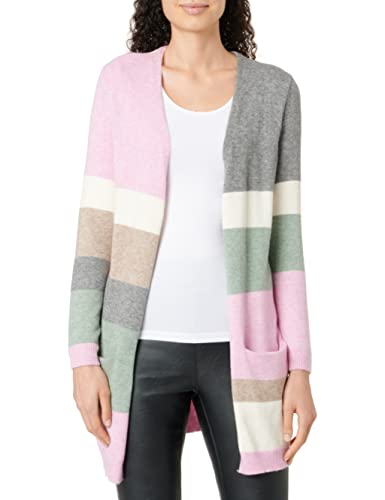 ONLY Damski Onlblock L/S Cardigan Ex KNT kardigan, Medium Grey Melange/Detail:chinois Green Mel/Strawberry Moon Mel/Beige Mel/Whitecap Gray Mel, S