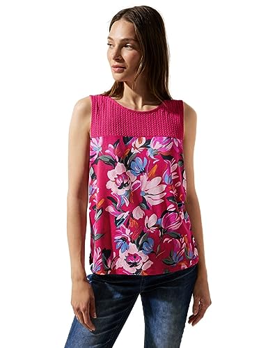 Street One Damski top koronkowy, jagodowy różowy, 42