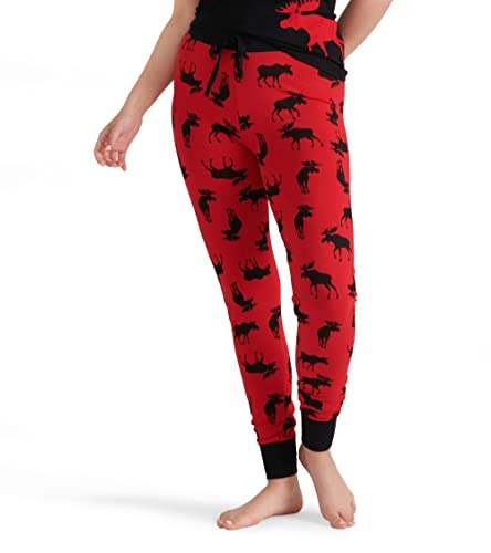 Hatley Damskie legginsy piżamowe, Mysz na czerwono, L