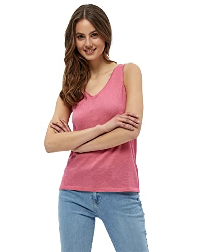 Minus Damski top z dzianiny Carli, różowy flaming lurex, S