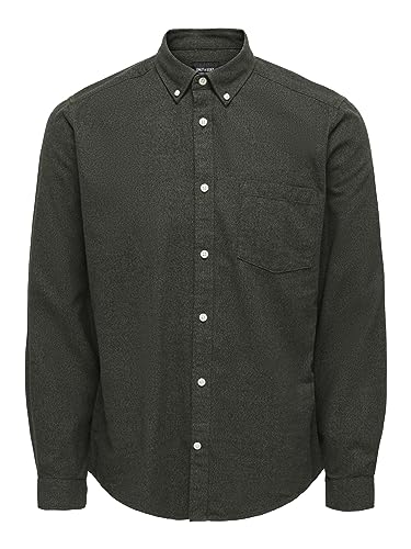 ONLY & SONS Męska koszula ONSNIKO LS Melange z długim rękawem, różowa, L, rodzynka, L